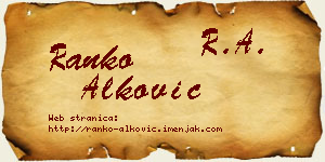 Ranko Alković vizit kartica